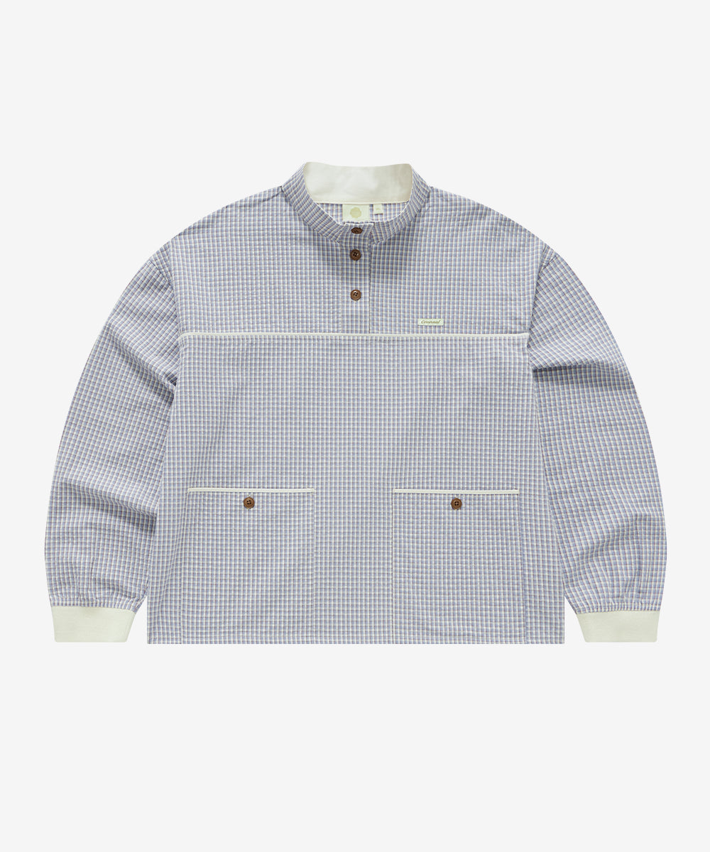 Covernat [Worn by Yunji Choi] Women's Check Cotton Half-Zip Sweatshirt Purple