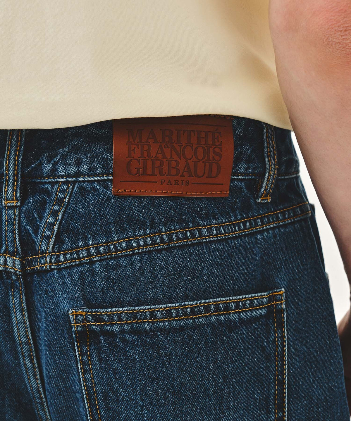 MARITHE M BERMUDA DENIM PANTS blue