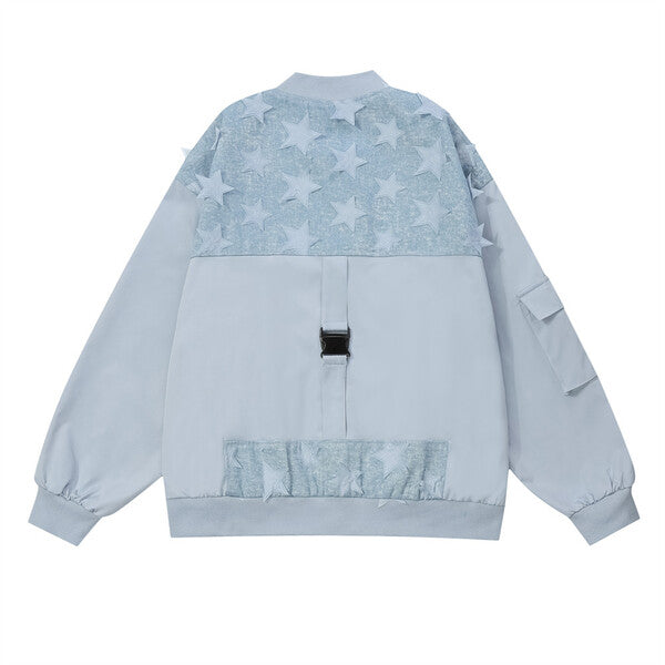 Gababa Unisex Star Patch Baseball Bomber Jacket G77790