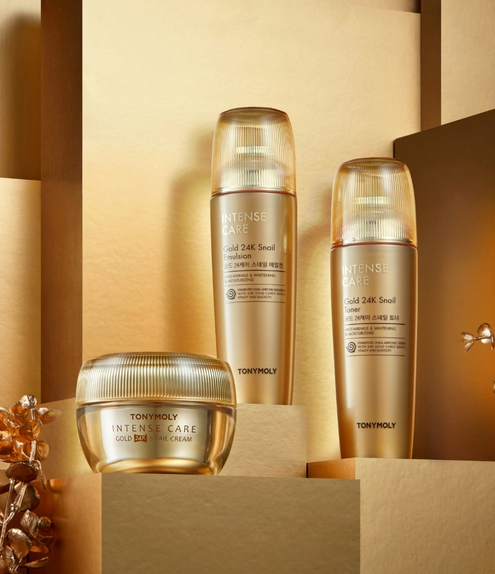 TONY MOLY Intense Care Gold 24K Snail Skincare 3-Piece Set