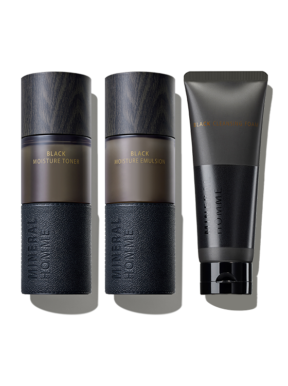 The Saem Mineral Homme Black Moisture Special 3 Set(Keyring Gift)